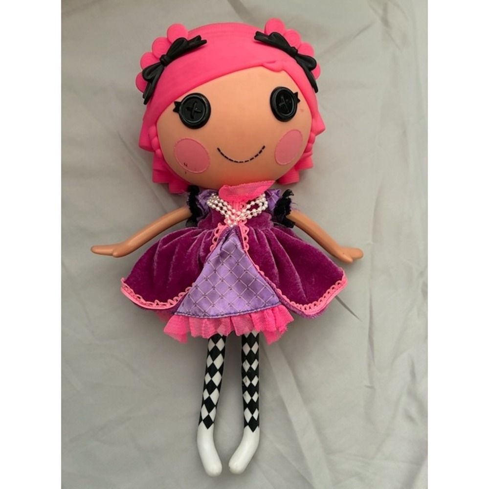 Lalaloopsy Doll MGA Entertainment Pink Hair Purple Velvet Dress Checkered